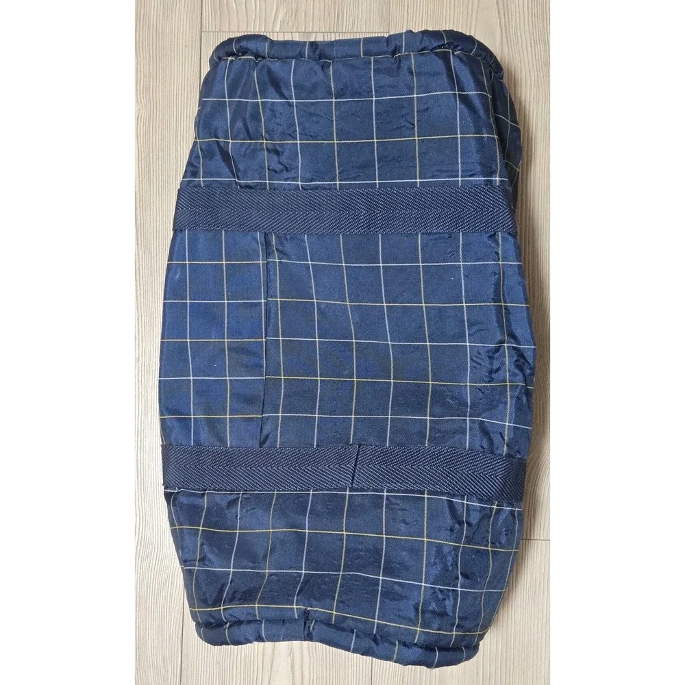 Oxford Blue Plaid Duffle Bag Vintage Polyester / Nylon 22